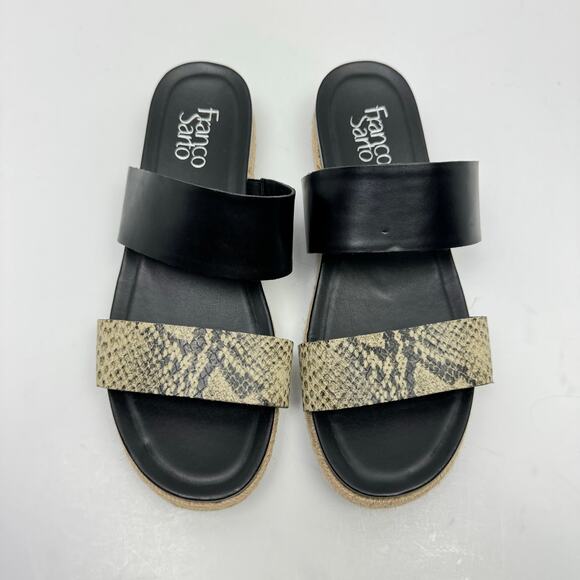 Franco Sarto | Babs Reptile Snakeskin Vegan Leather Espadrille Slide Sandals - Picture 2 of 10